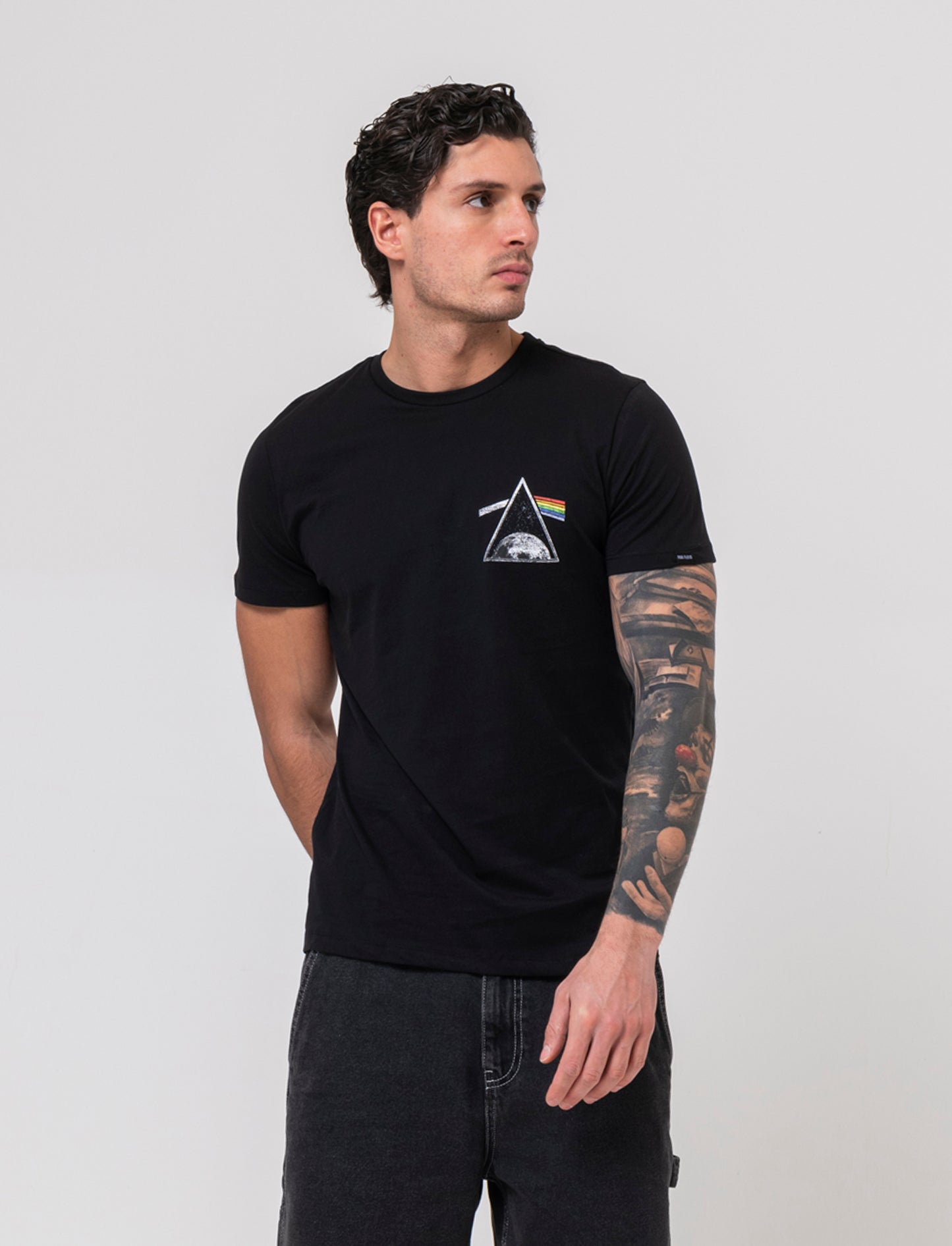 T-shirt stampa pink floyd da uomo - Nero