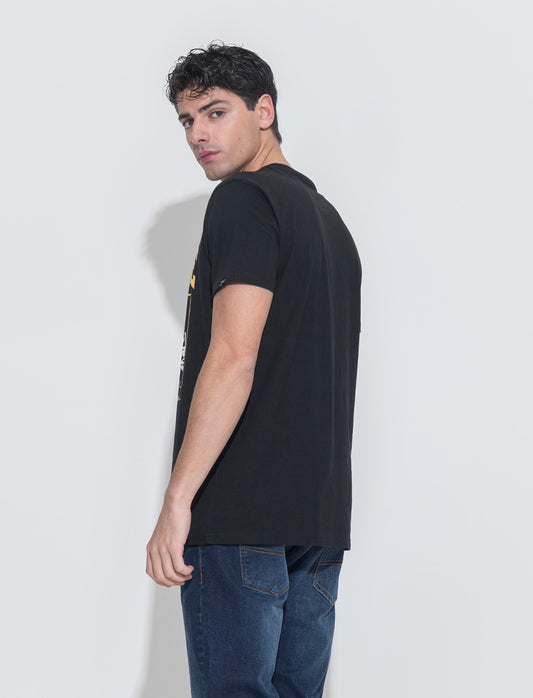 T-shirt stampa tupac da uomo - Nero
