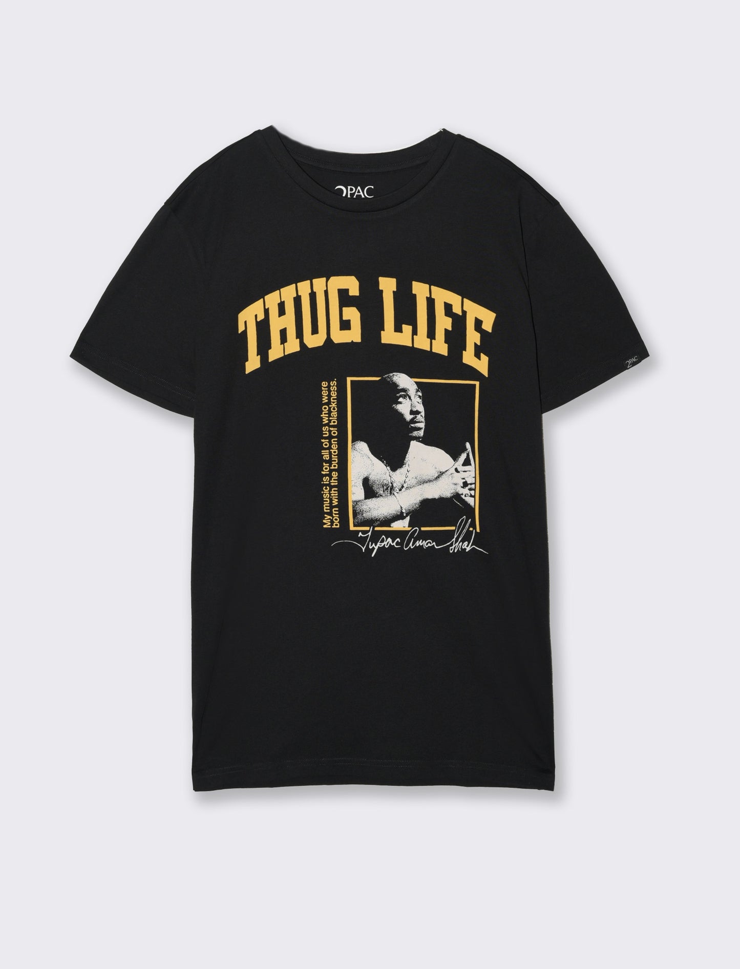 T-shirt stampa tupac da uomo - Nero