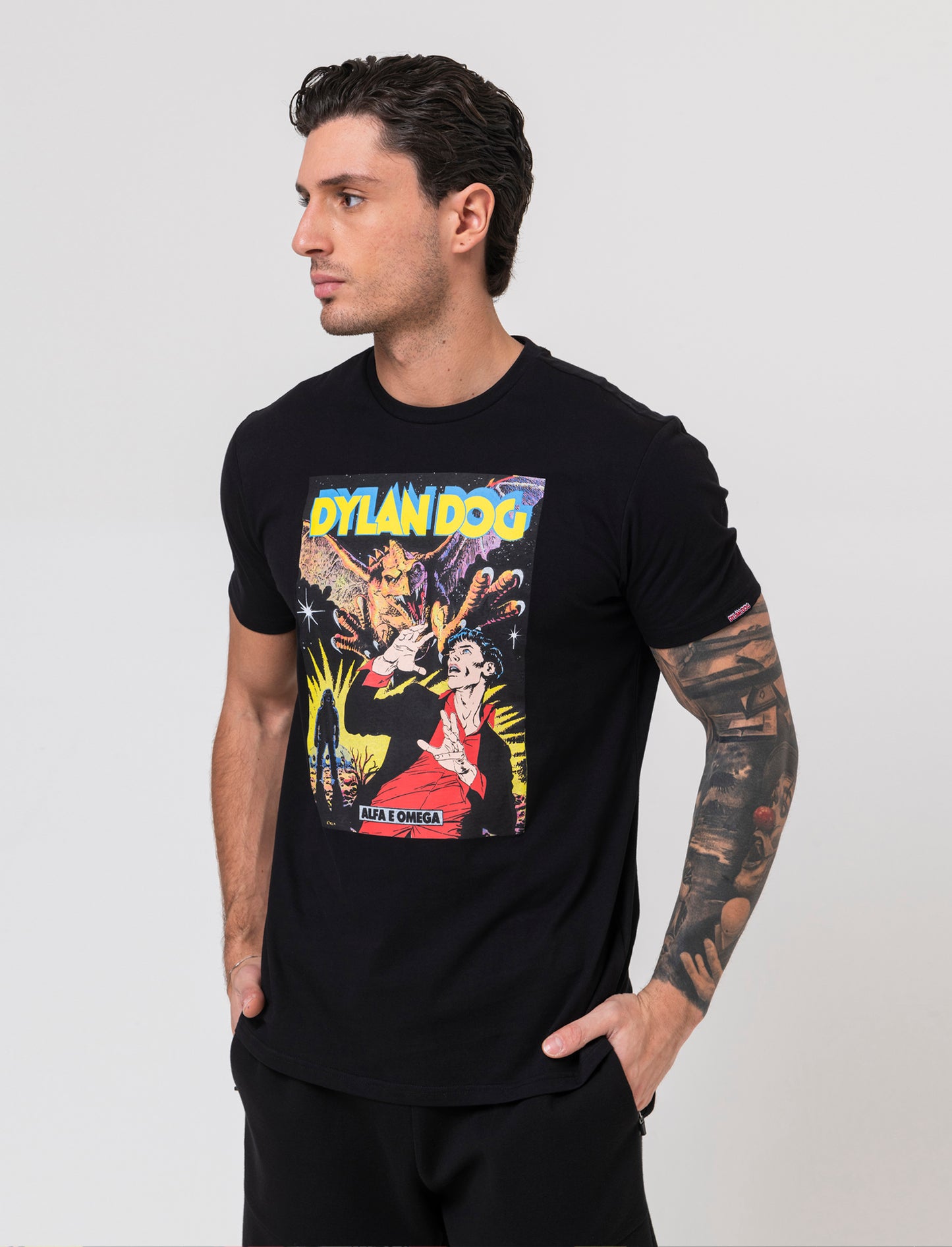 T-shirt stampa dylan dog da uomo - Nero