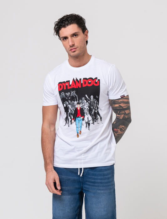 T-shirt stampa dylan dog da uomo - Bianco