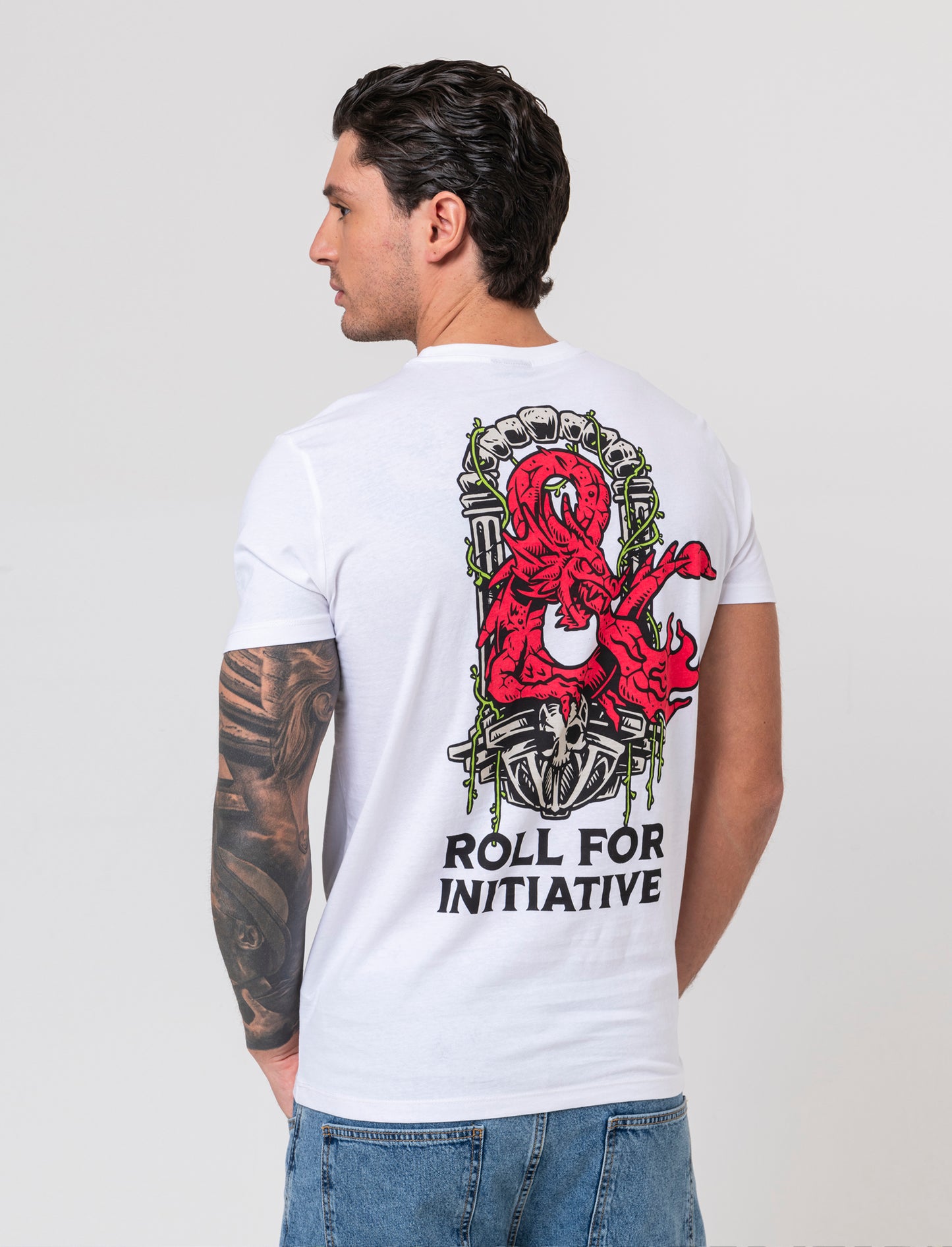 T-shirt stampa dungeonsanddragons/houseofdragon da uomo - Bianco