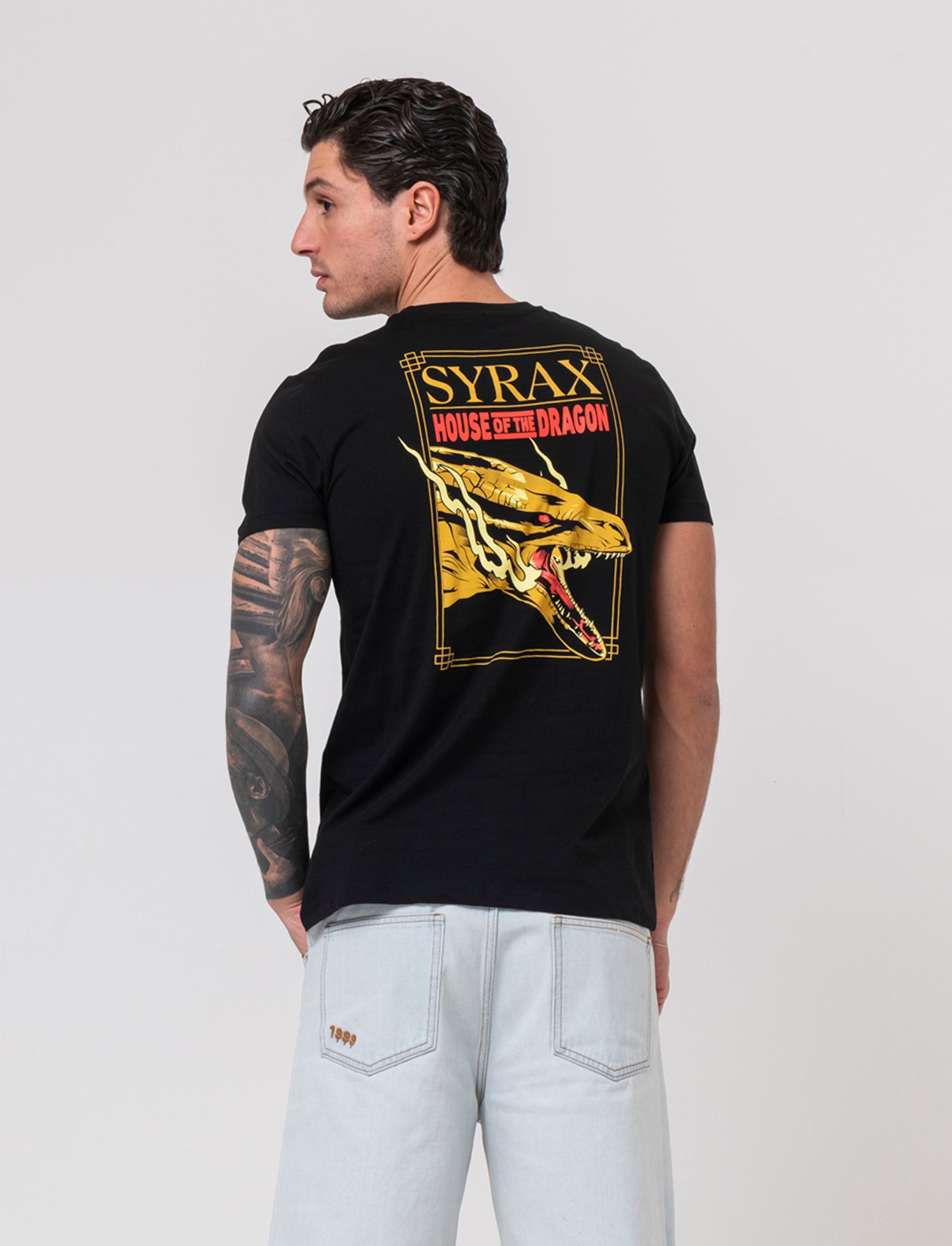 T-shirt stampa dungeonsanddragons/houseofdragon da uomo - Nero