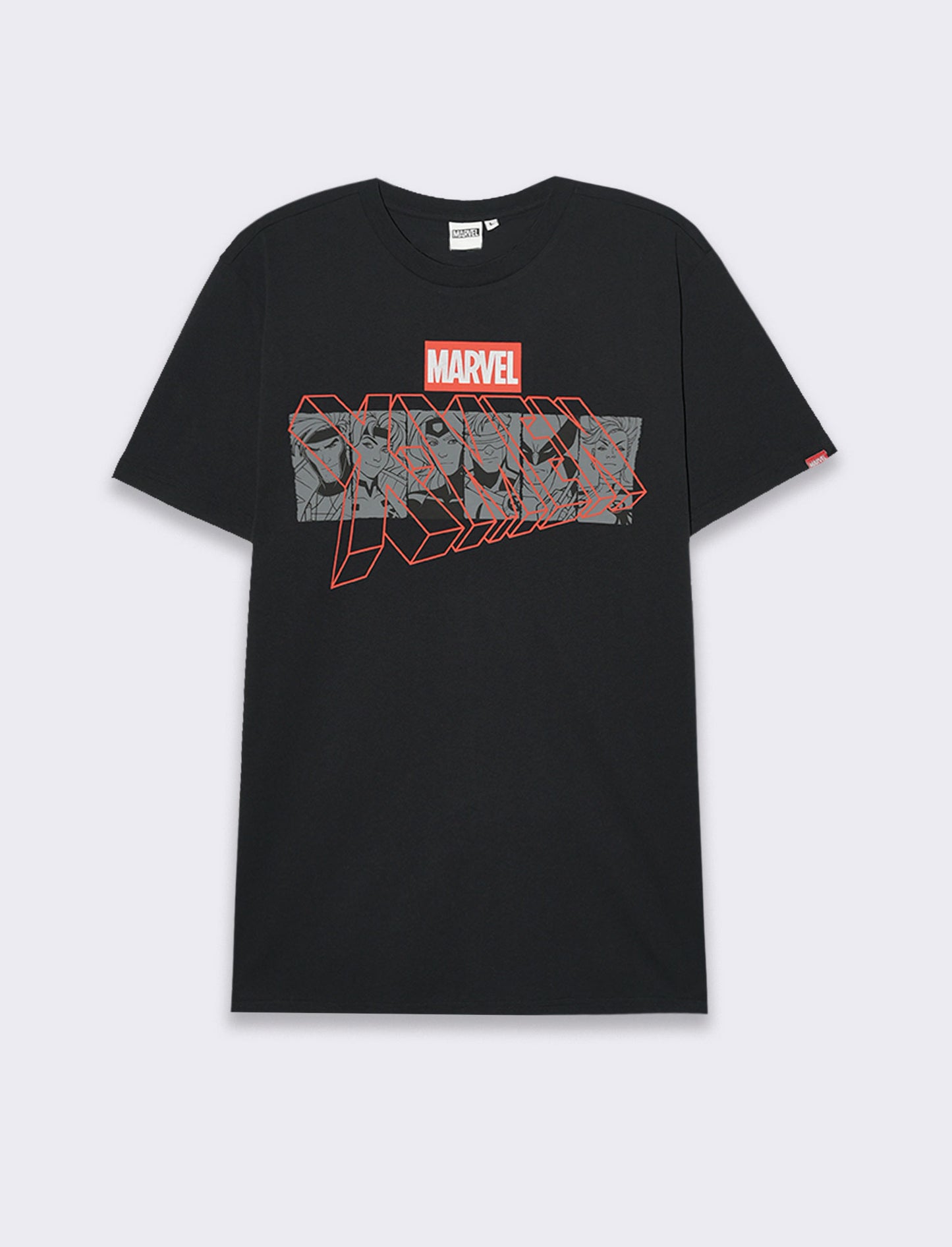 T-shirt stampa marvel da uomo - Nero