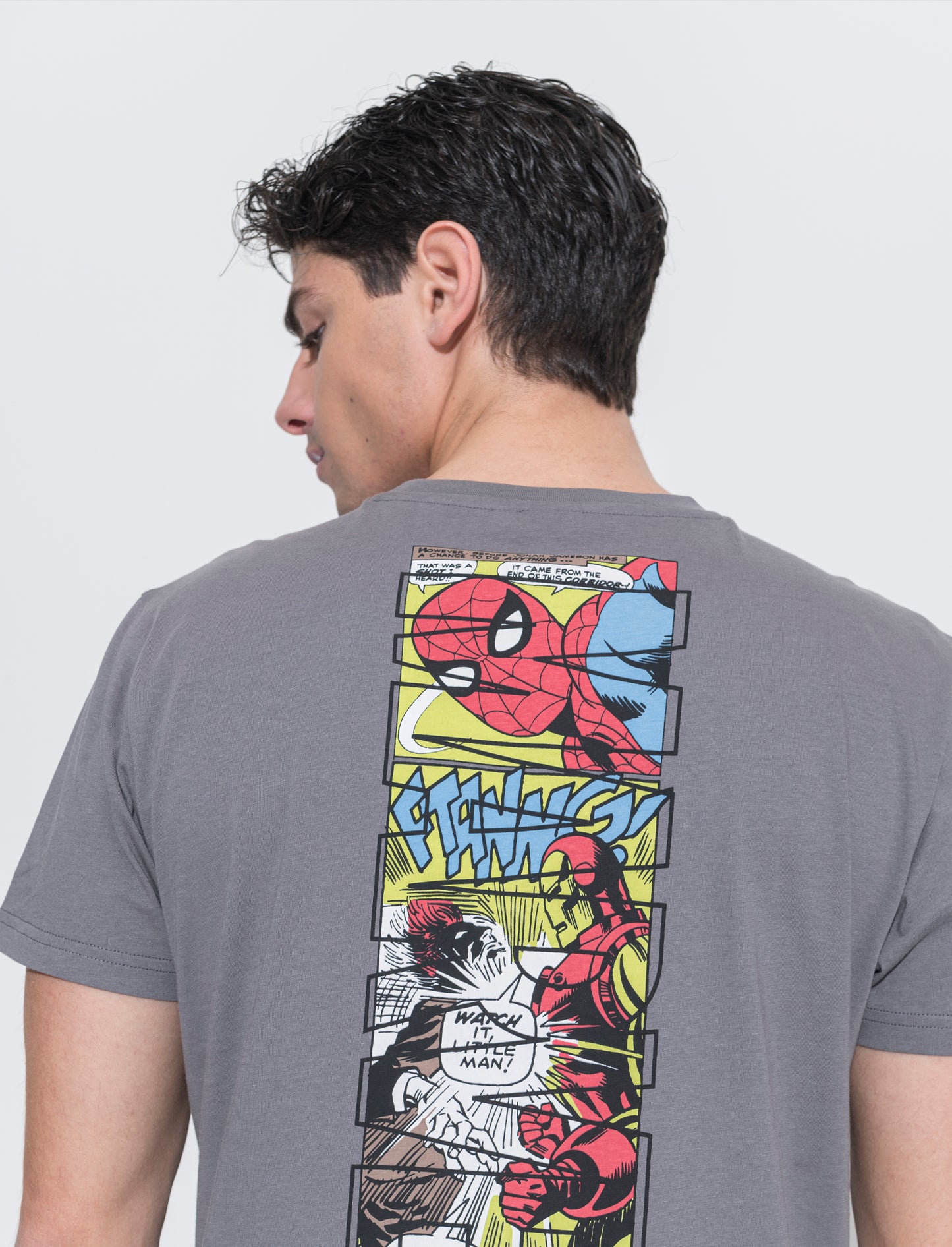 T-shirt stampa marvel da uomo - Grigio