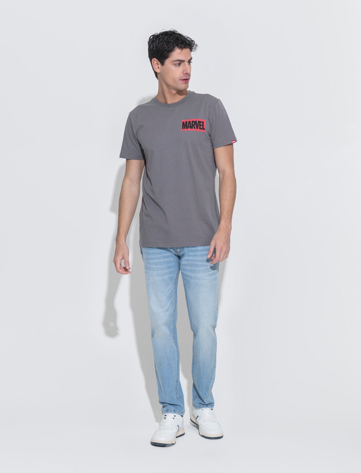 T-shirt stampa marvel da uomo - Grigio