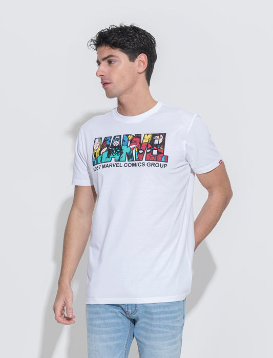 T-shirt stampa marvel da uomo - Bianco