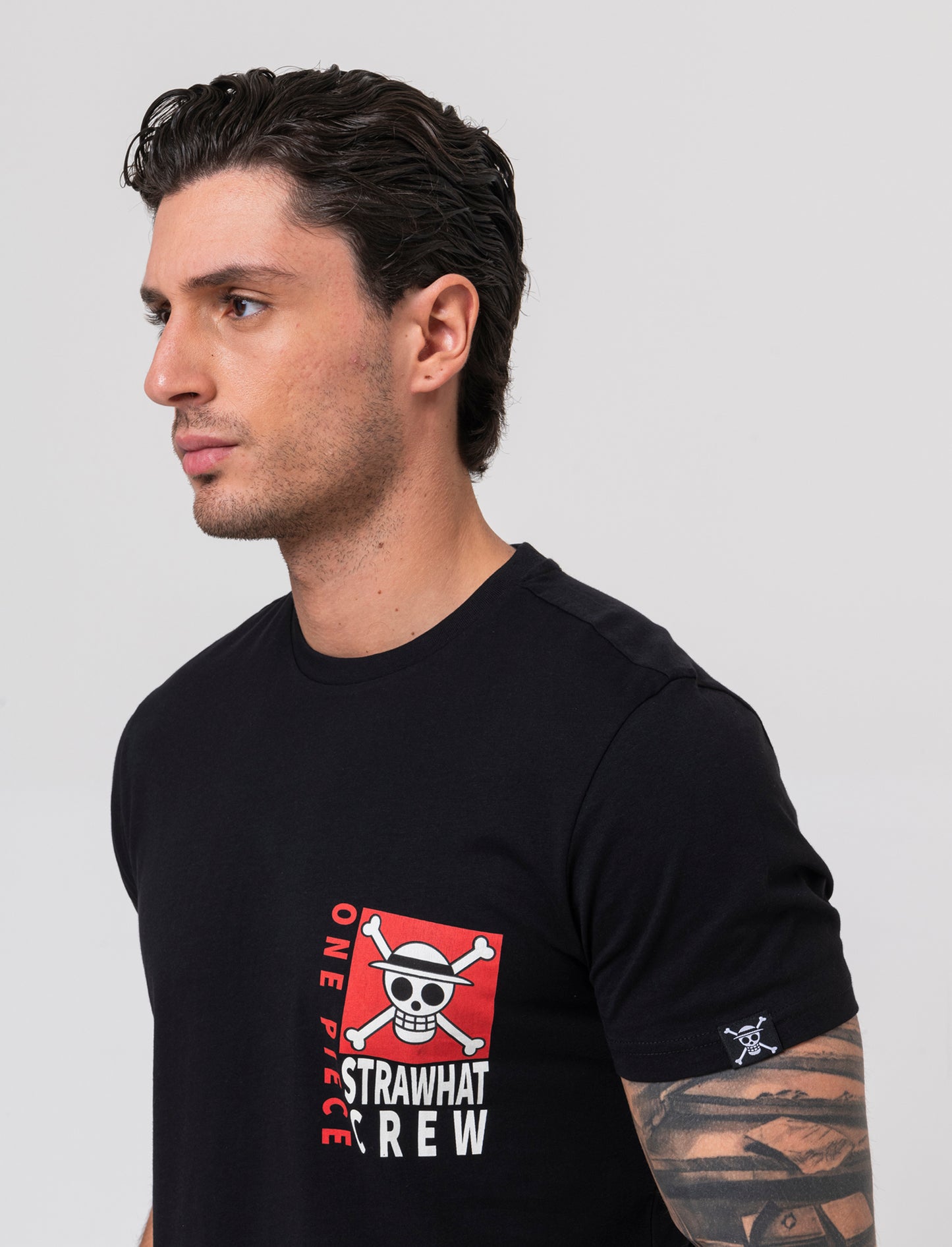 T-shirt stampa one piece da uomo - Nero