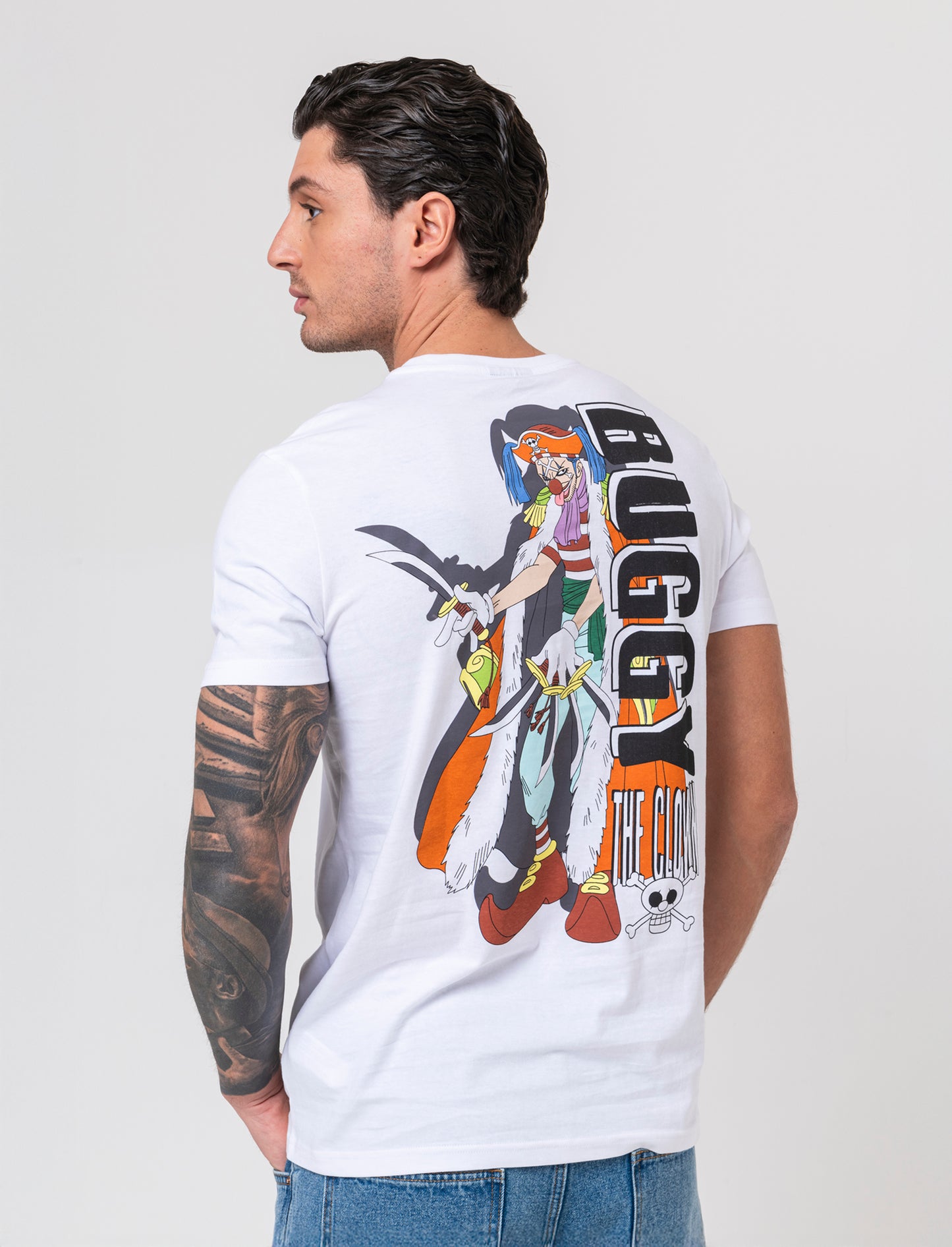 T-shirt stampa one piece da uomo - Bianco