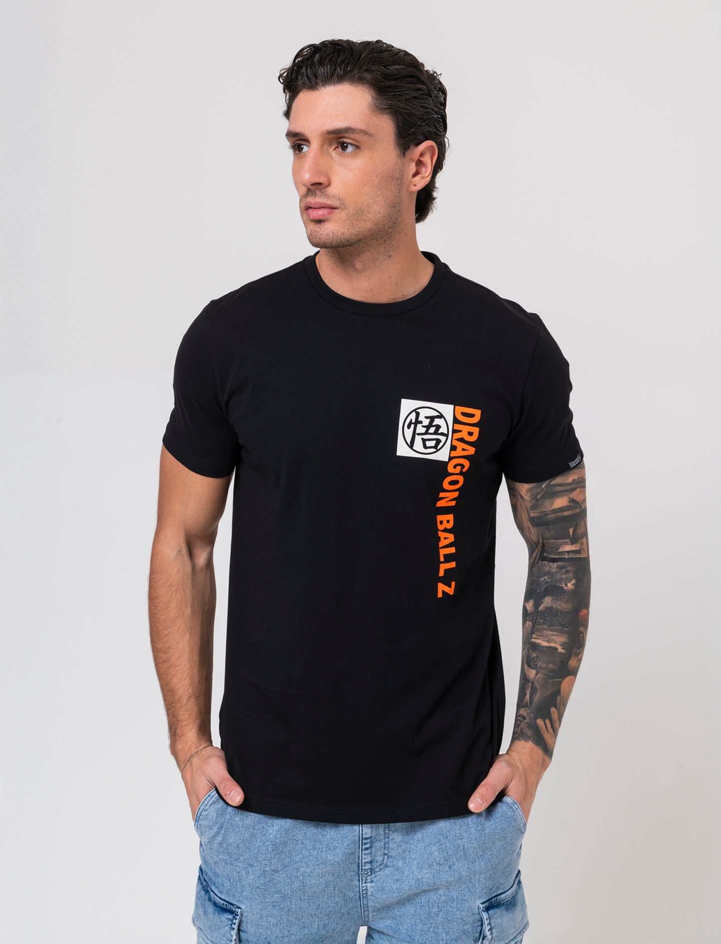 T-shirt stampa dragon ball da uomo - Nero