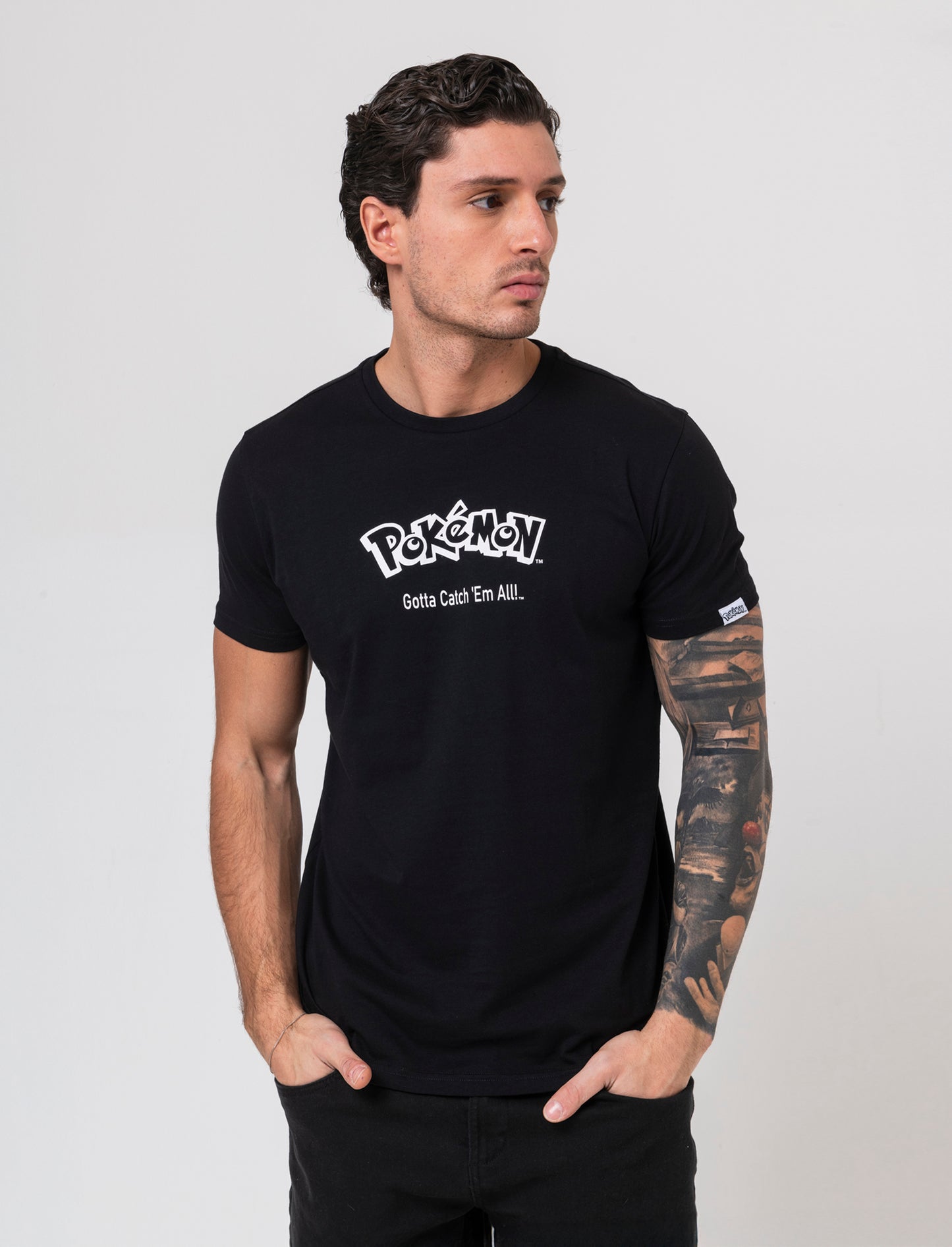 T-shirt stampa pokemon da uomo - Nero