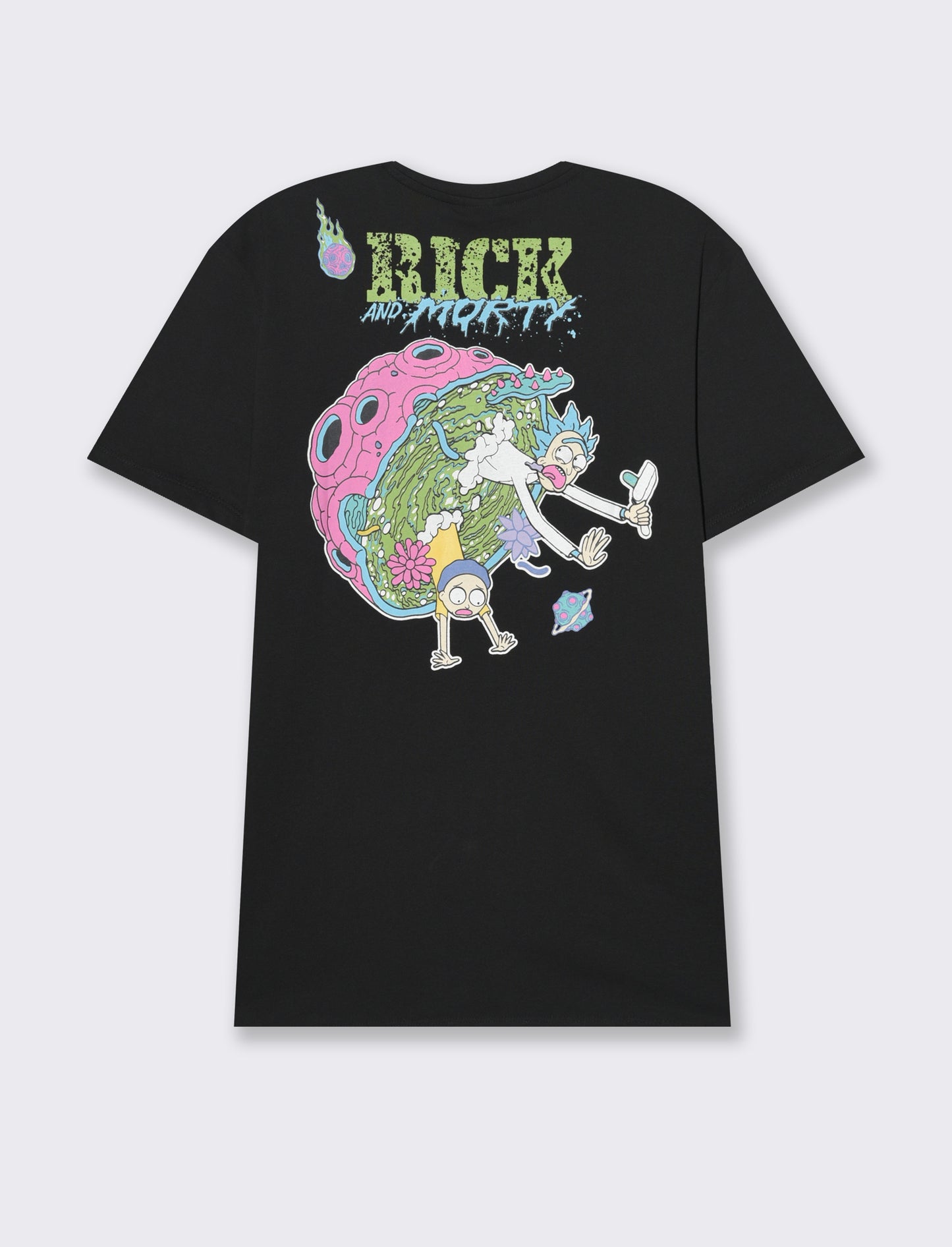 T-shirt stampa rick and morty da uomo - Nero