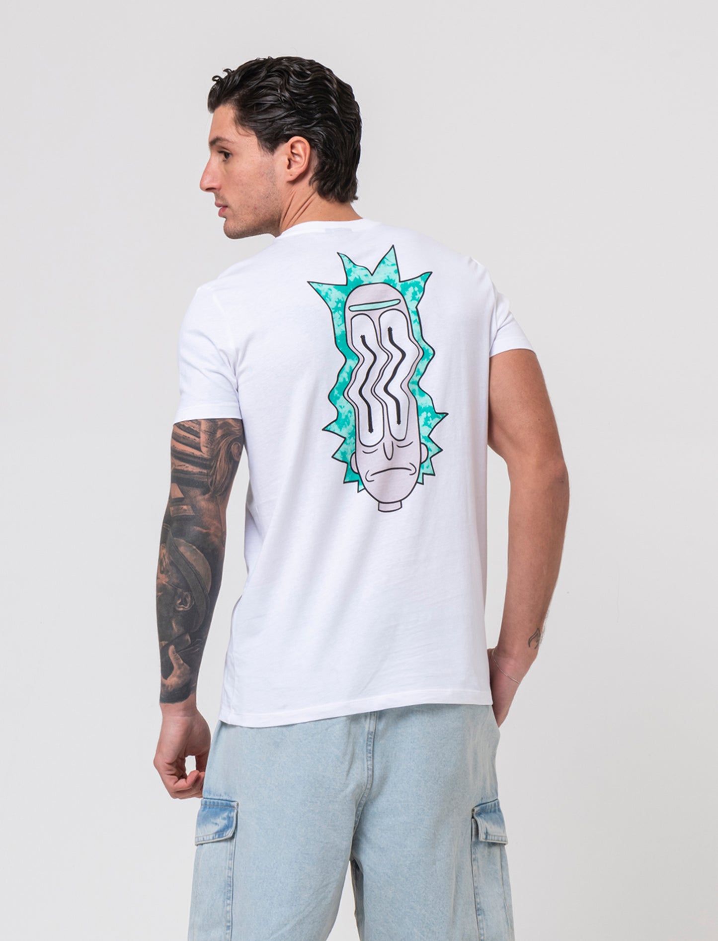 T-shirt stampa rick and morty da uomo - Bianco