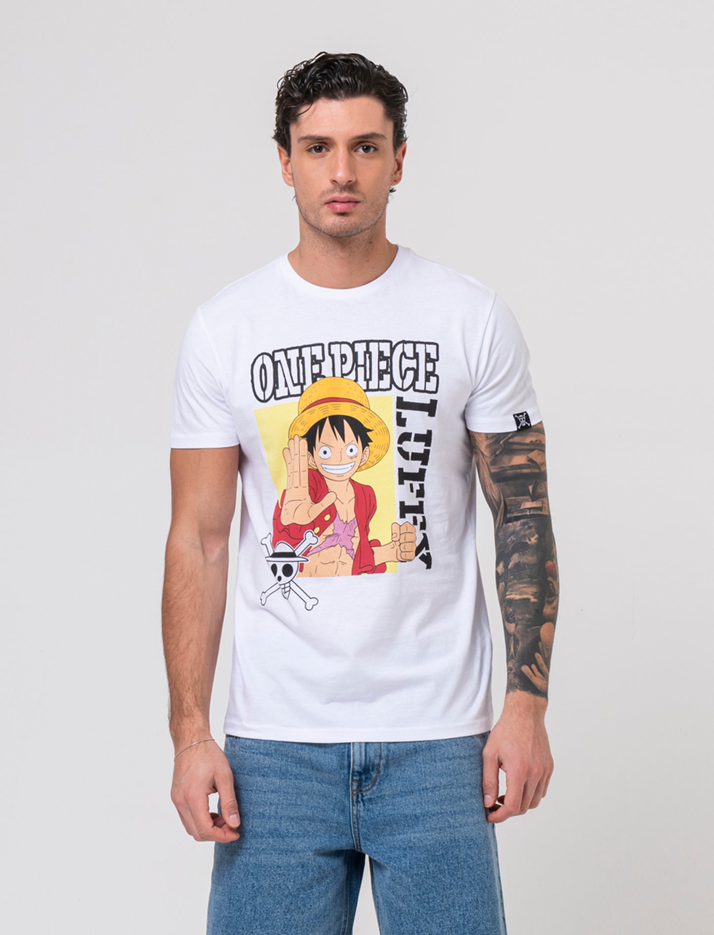 T-shirt con stampa One Piece da uomo - Bianco