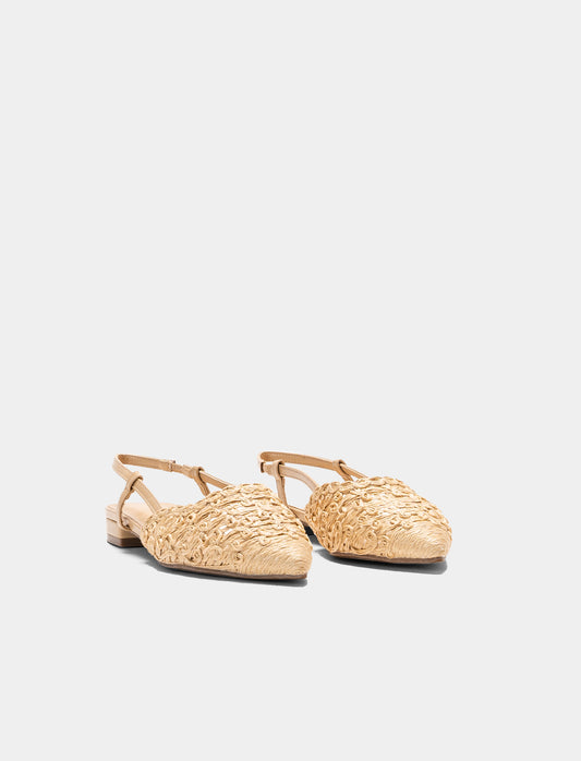 Slingback da donna con tacco basso - Beige