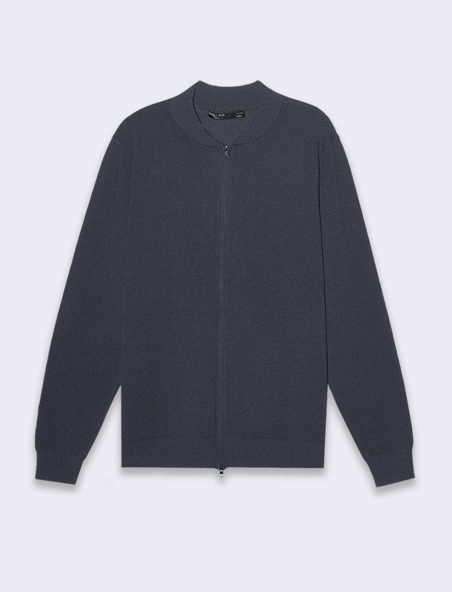 Man's premium yarn bomber collar cardigan - Blue