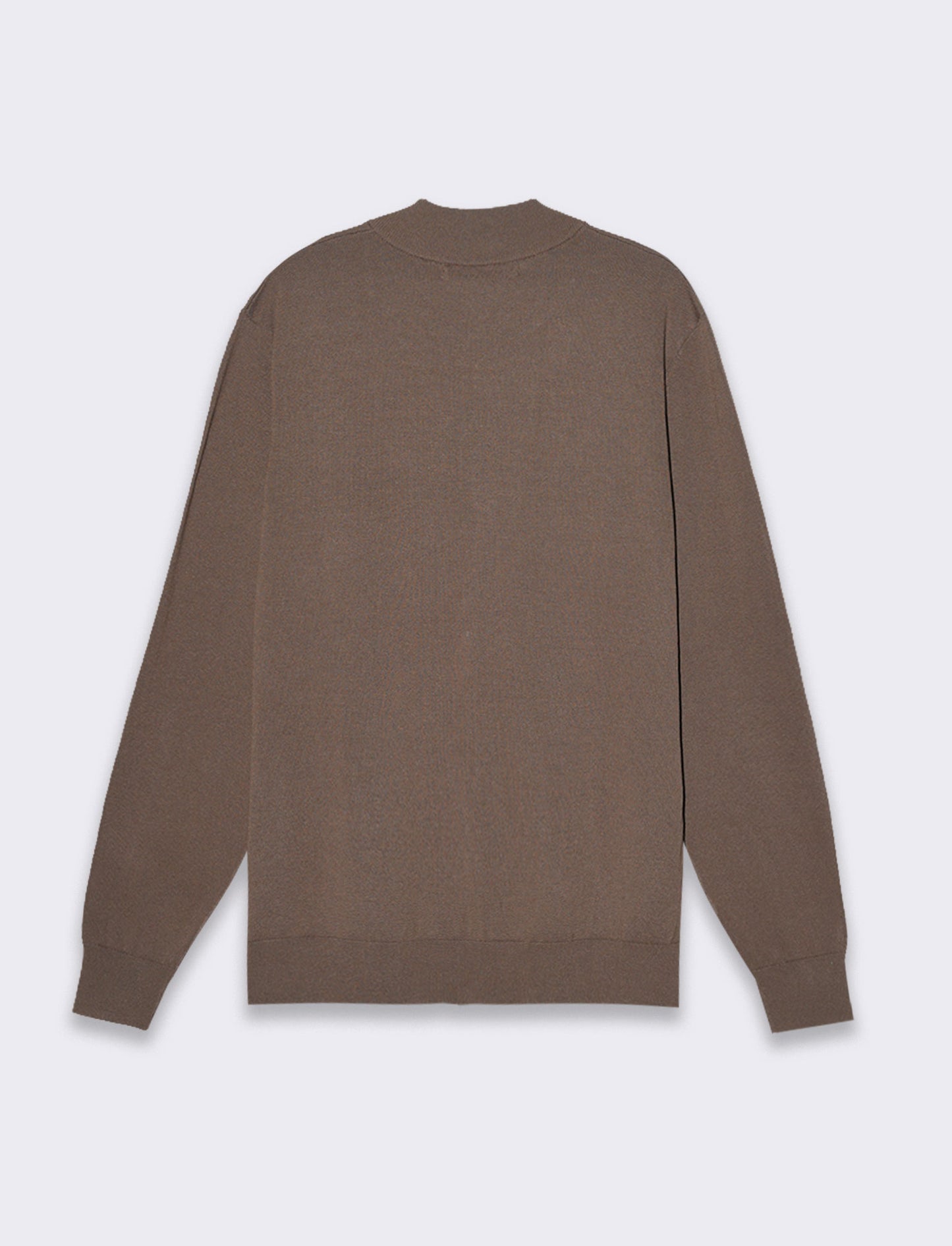 Maglia cardigan collo bomber in filato premium da uomo - Grigio fango