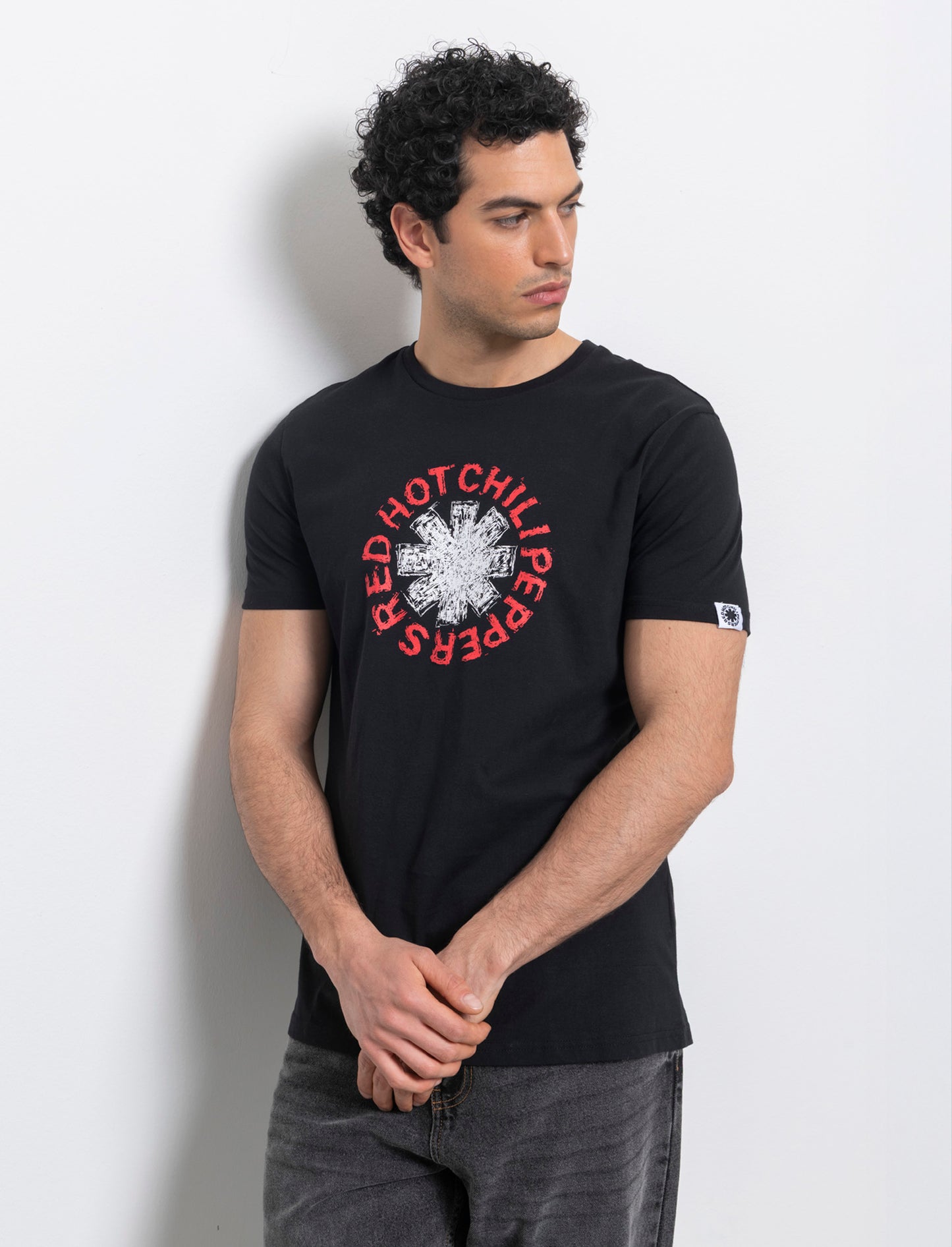 T-shirt stampa red hot chili peppers da uomo - Nero