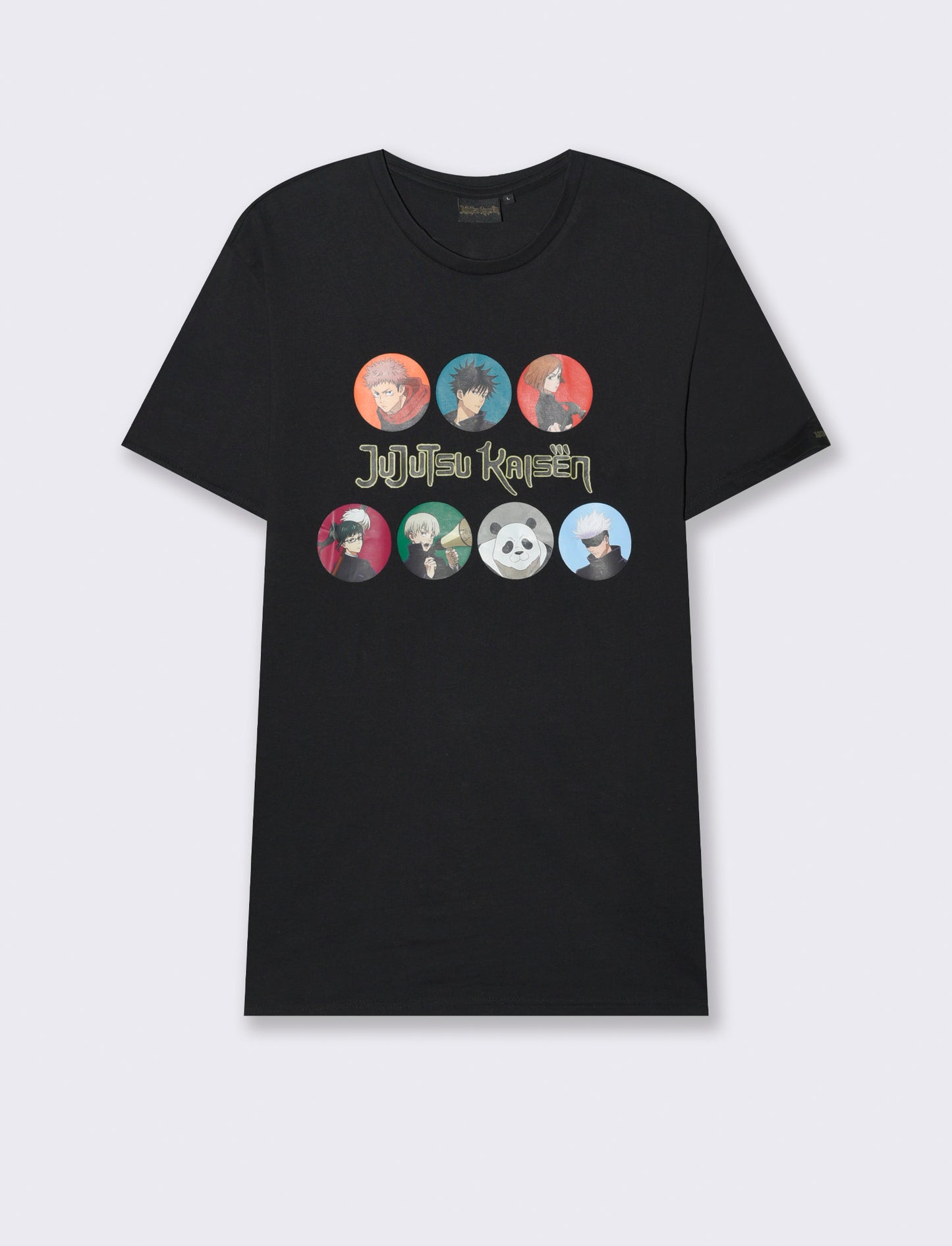 T-shirt stampa jujutsu kaisen da uomo - Nero