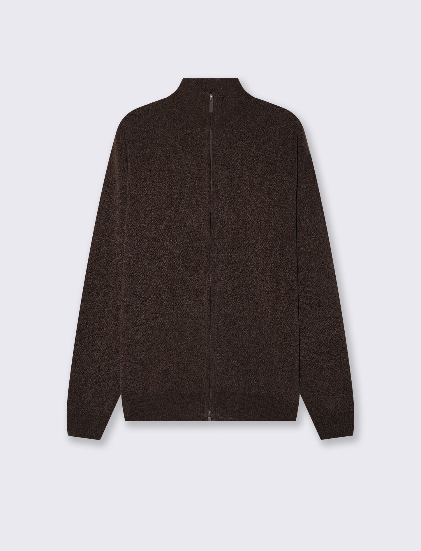 Basic Regular Fit Chenille Cardigan Sweater - Brown