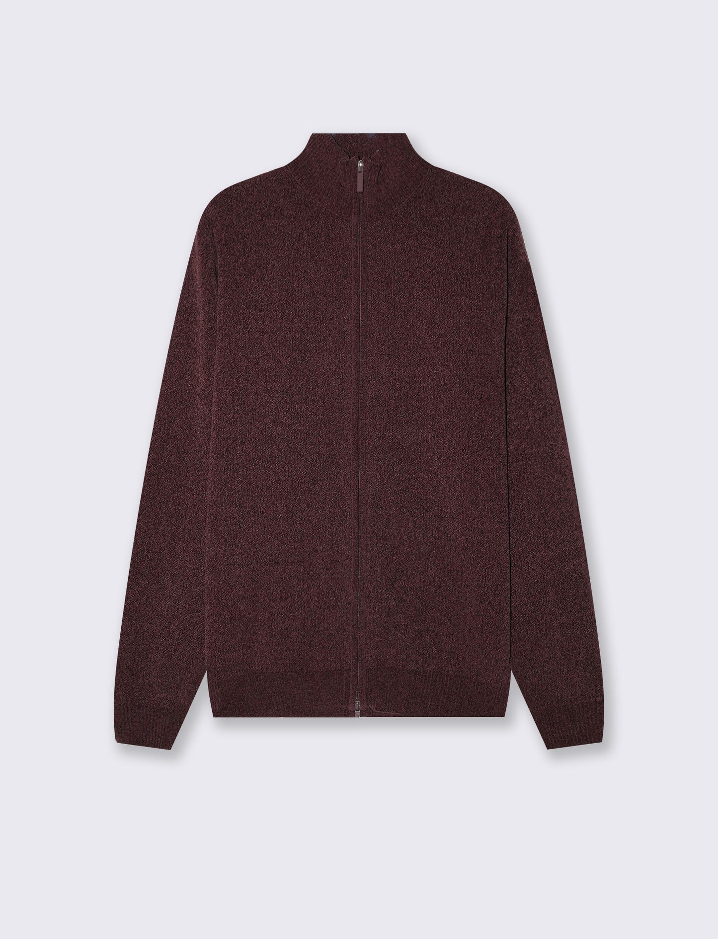 Maglia Cardigan Basic in Ciniglia Regular Fit - Bordeaux