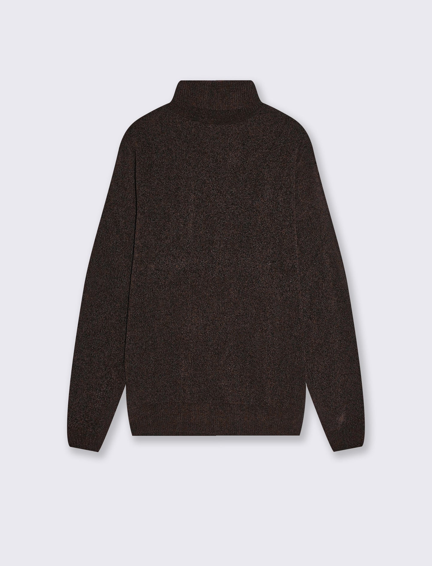 Basic turtleneck sweater in velour - Brown
