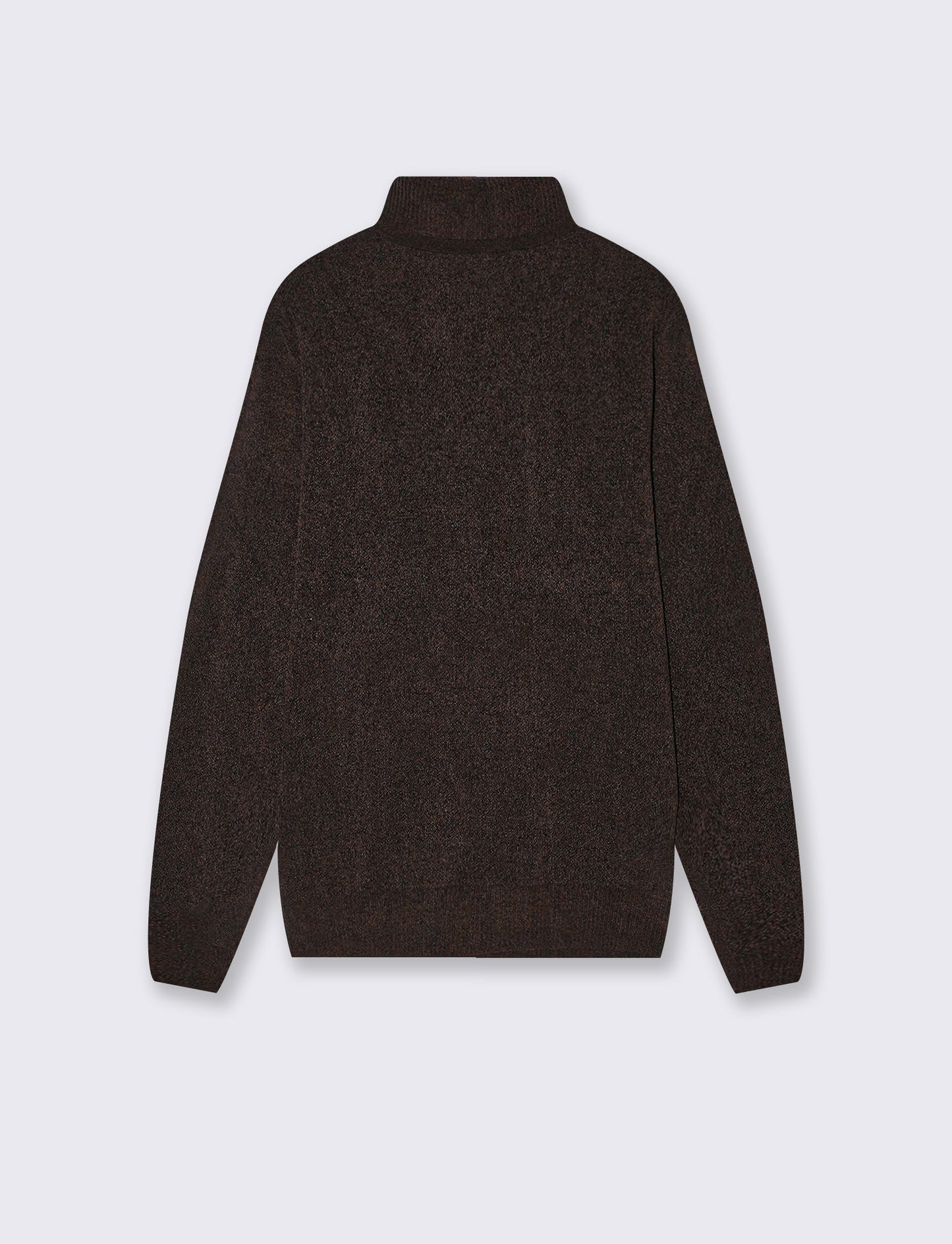 Basic turtleneck sweater in velour - Brown