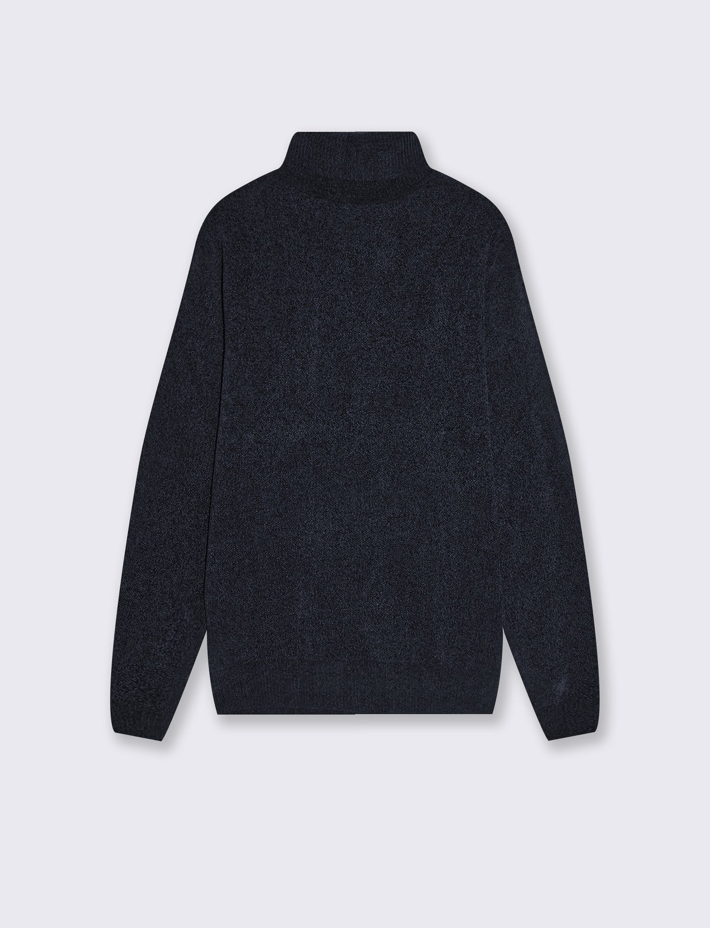 Basic turtleneck sweater in velour - Blue
