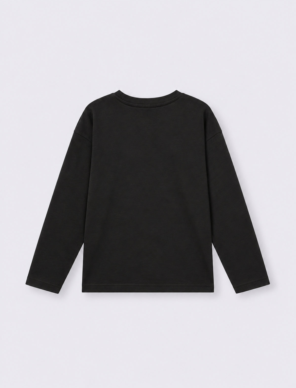 T-shirt girocollo con stampa e comfort - Nero