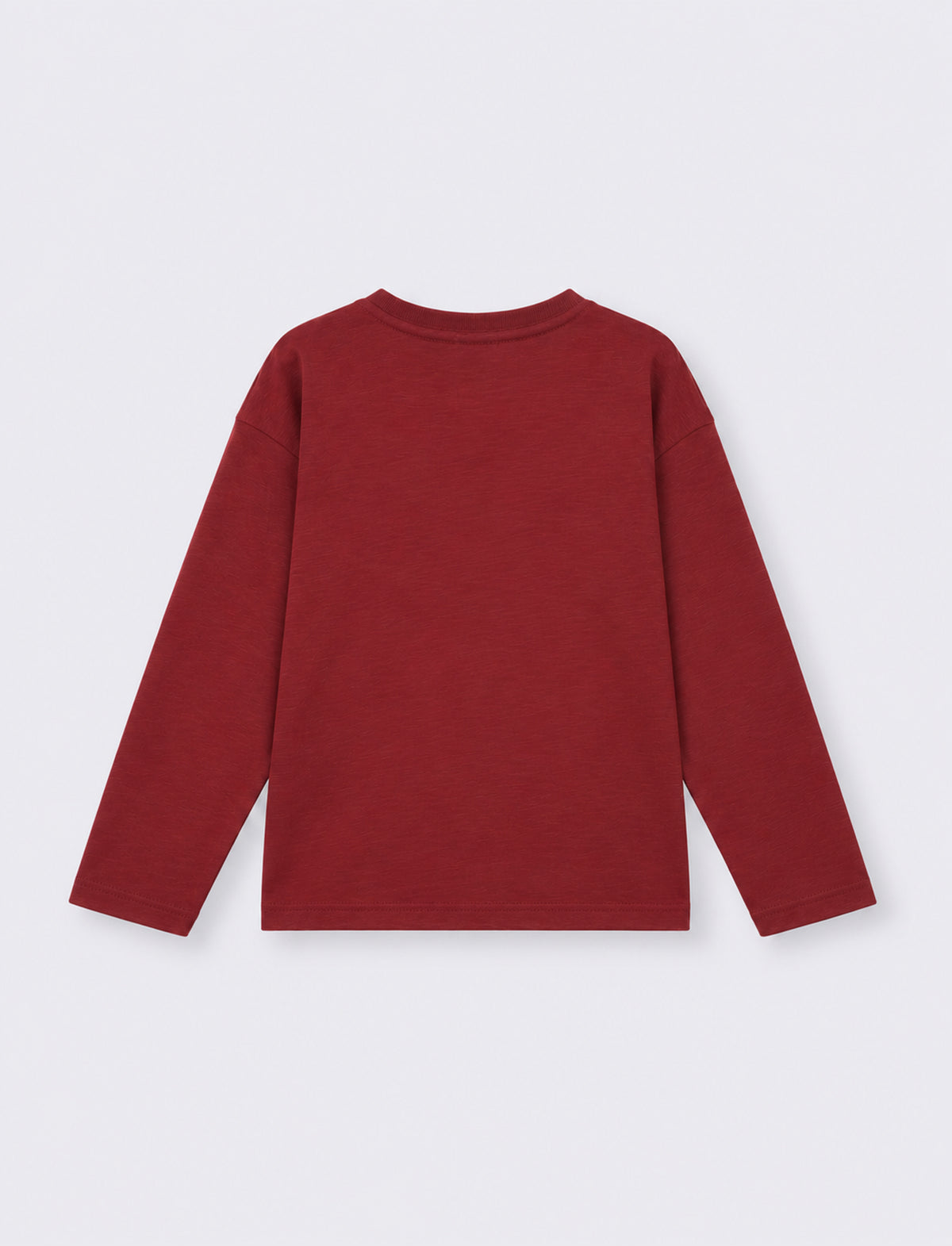 T-shirt girocollo con stampa e comfort - Bordeaux
