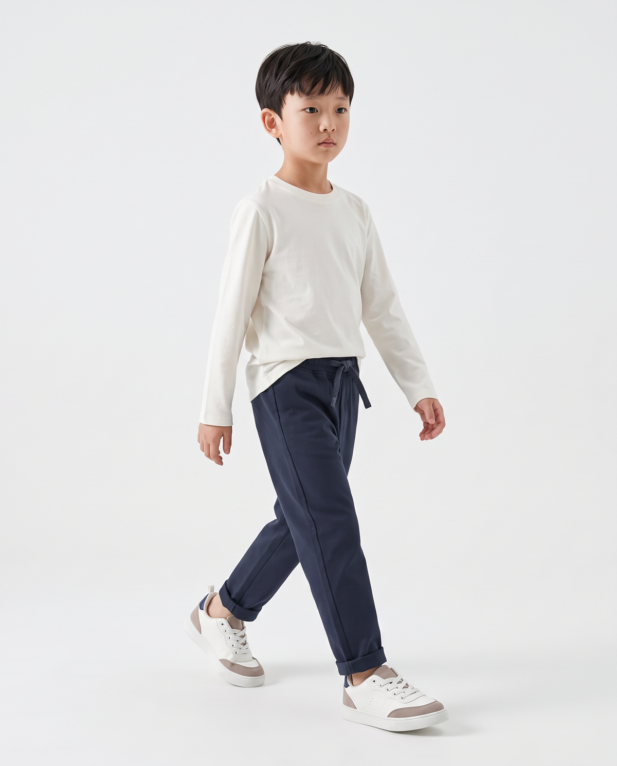 Pantalone chino con coulisse in vita - Blu