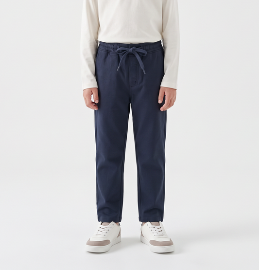 Chino pants with drawstring at the waist - Blue
