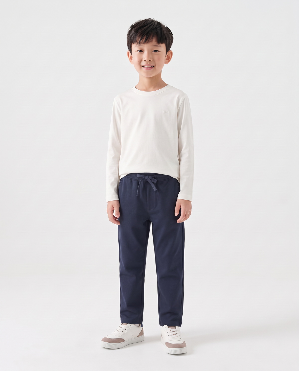 Pantalone chino con coulisse in vita - Blu
