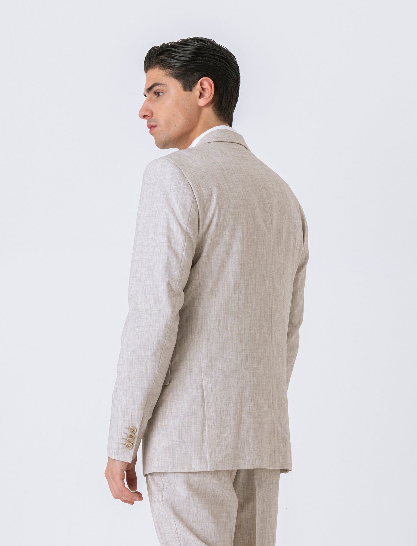 Pantaloni da completo effetto lino da uomo - Beige