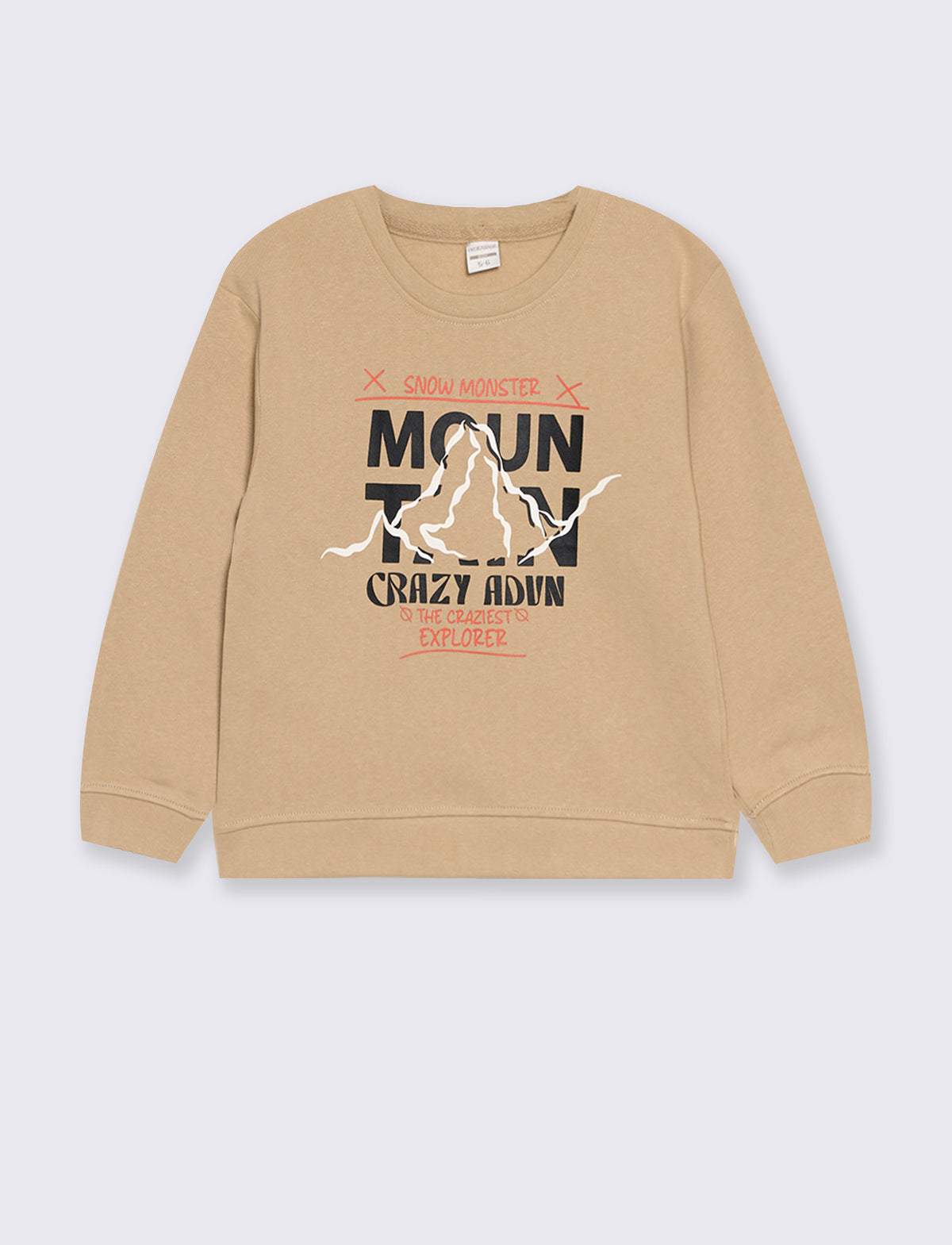 Casual cotton blend crewneck sweatshirt - Beige