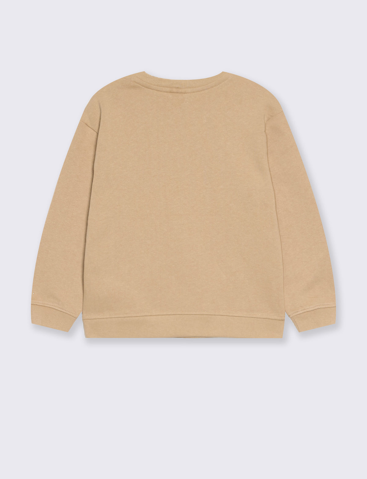 Casual cotton blend crewneck sweatshirt - Beige