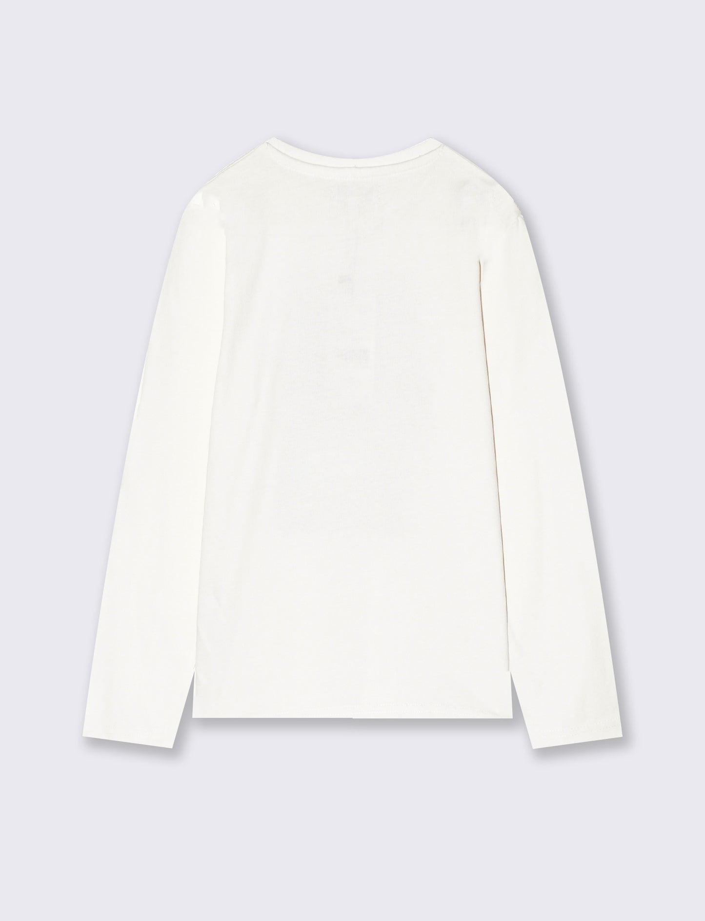 Long sleeve cotton t-shirt with print - White