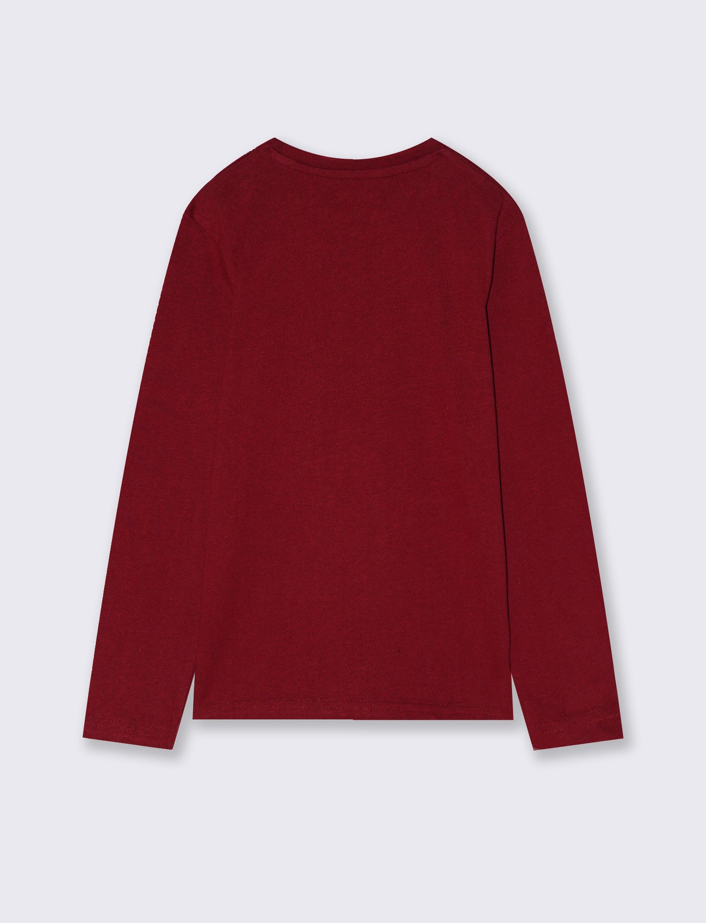 Long sleeve cotton t-shirt with print - Red