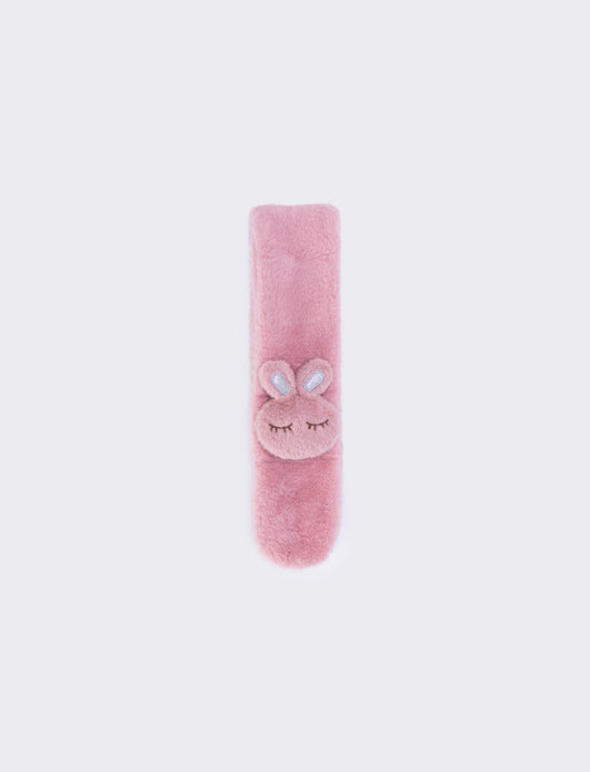 Collo bambina finta pelliccia coniglietto - Rosa