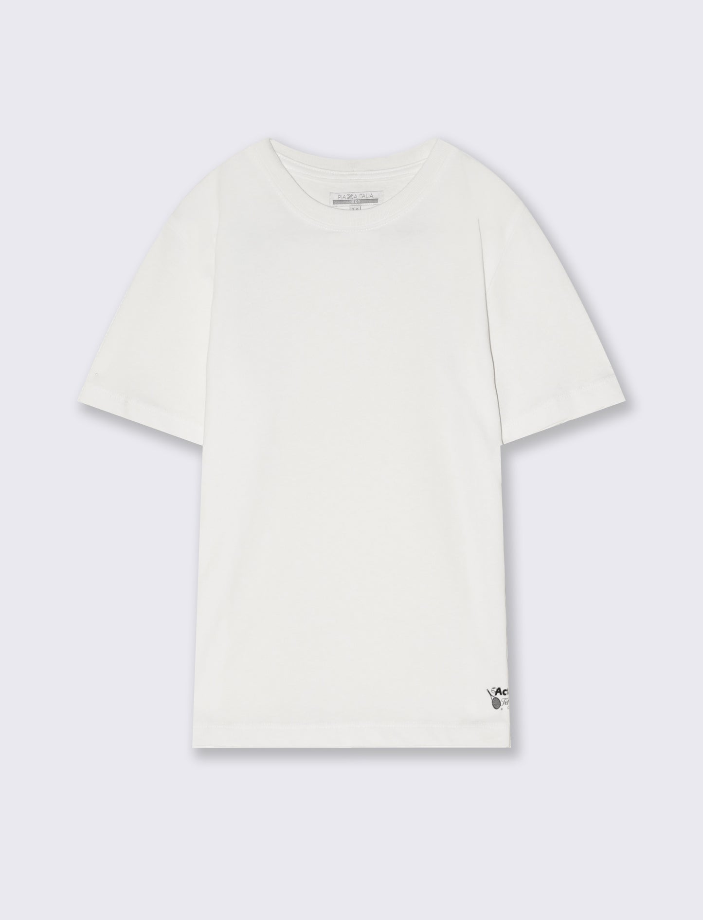T-shirt mezza manica tinta unita con stampa - Bianco