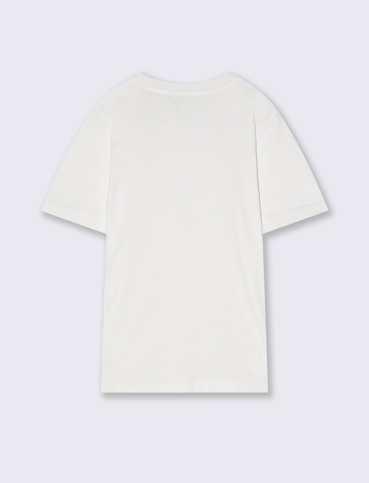 T-shirt mezza manica tinta unita con stampa - Bianco