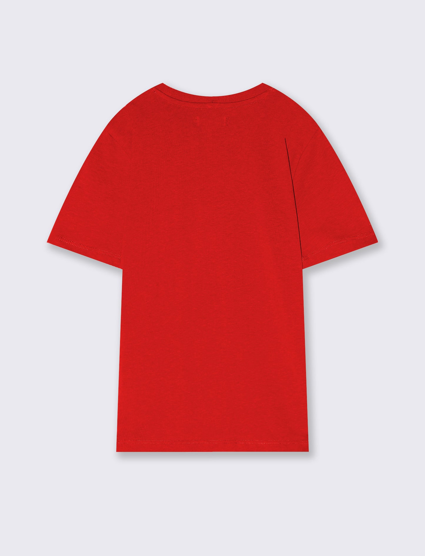T-shirt mezza manica tinta unita con stampa - Rosso