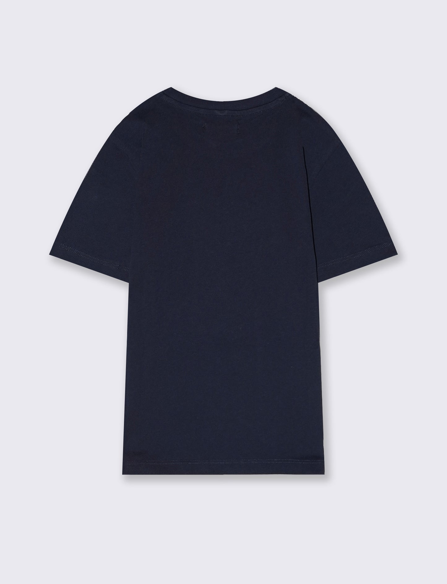 T-shirt mezza manica tinta unita con stampa - Blu
