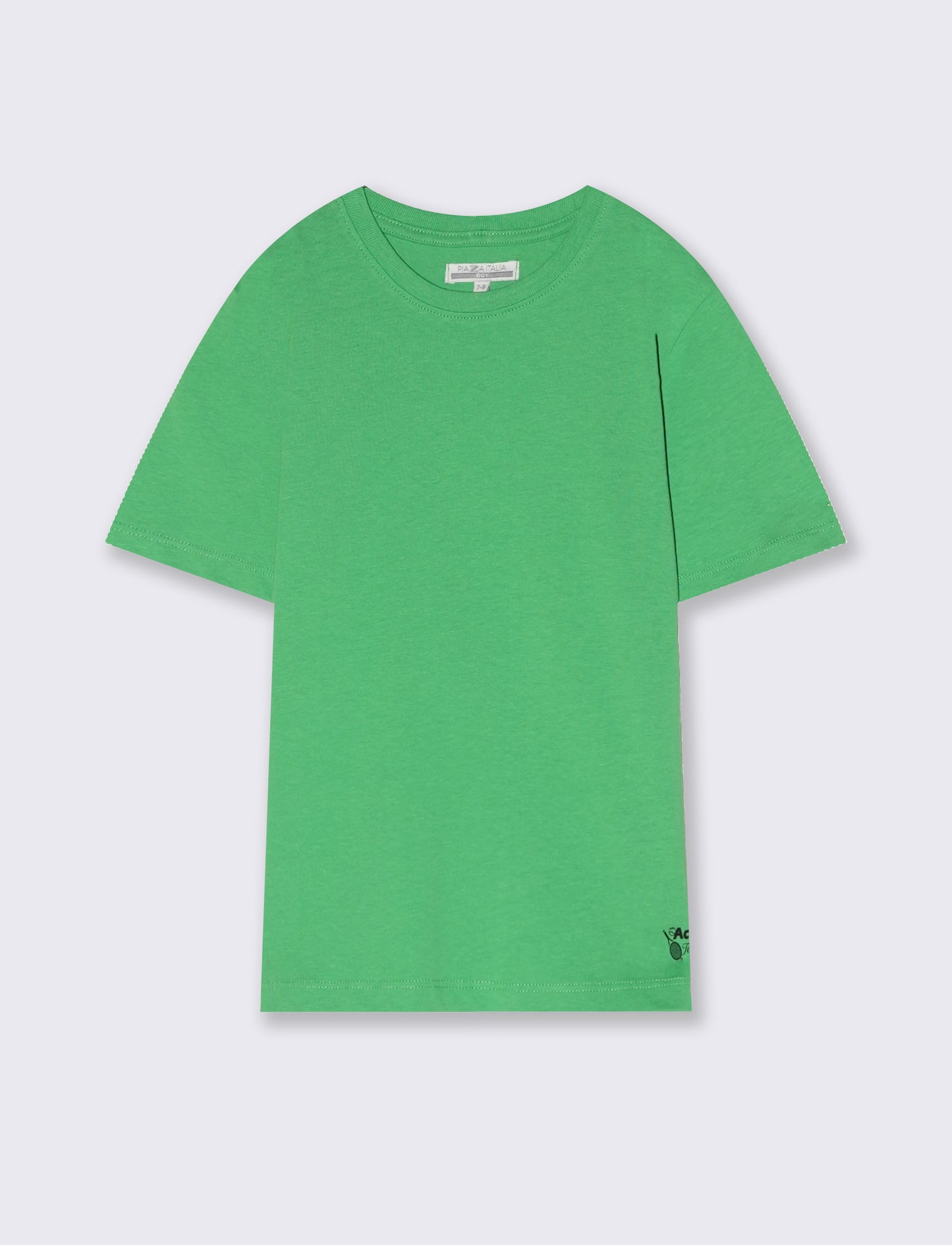T-shirt mezza manica tinta unita con stampa - Verde prato