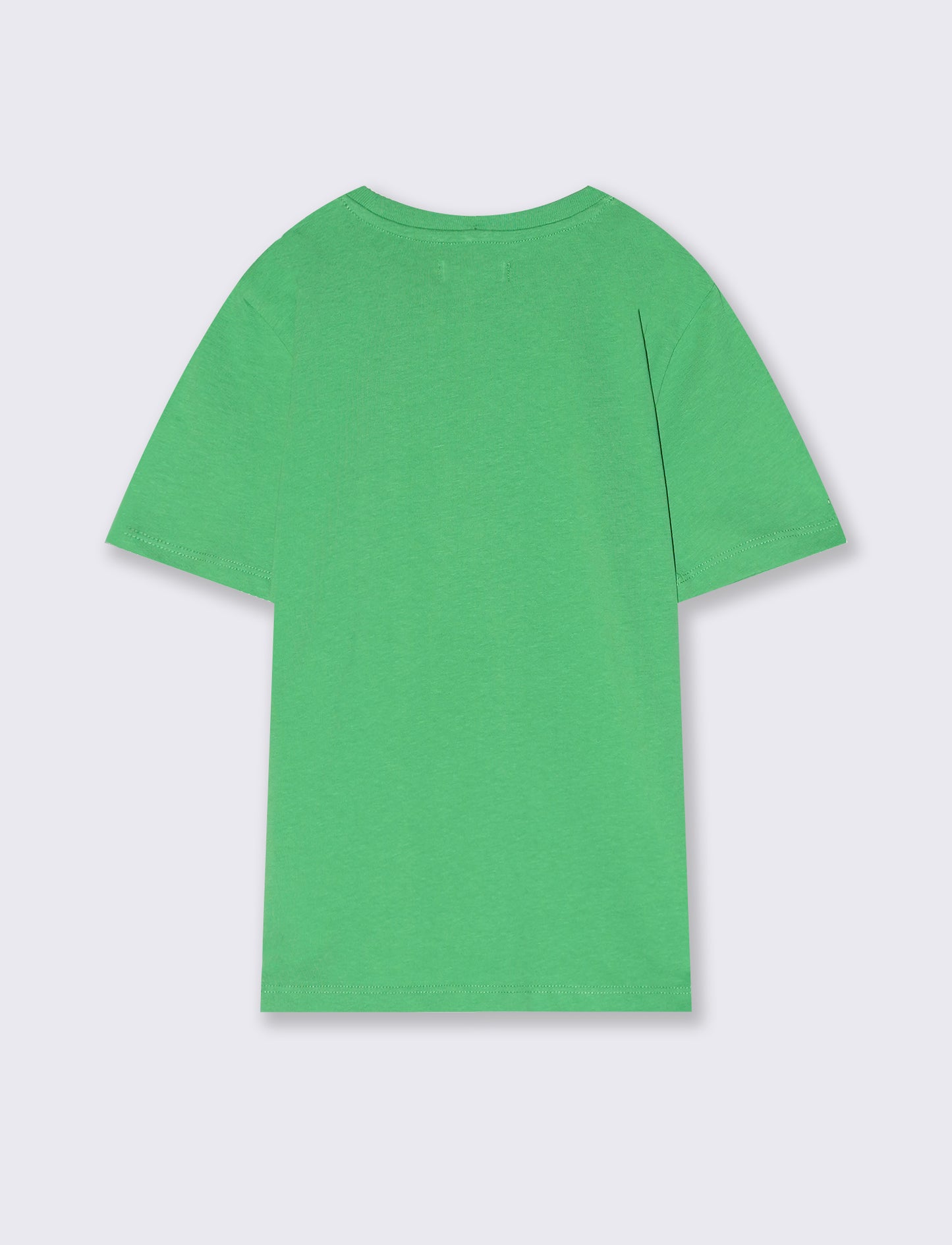 T-shirt mezza manica tinta unita con stampa - Verde prato