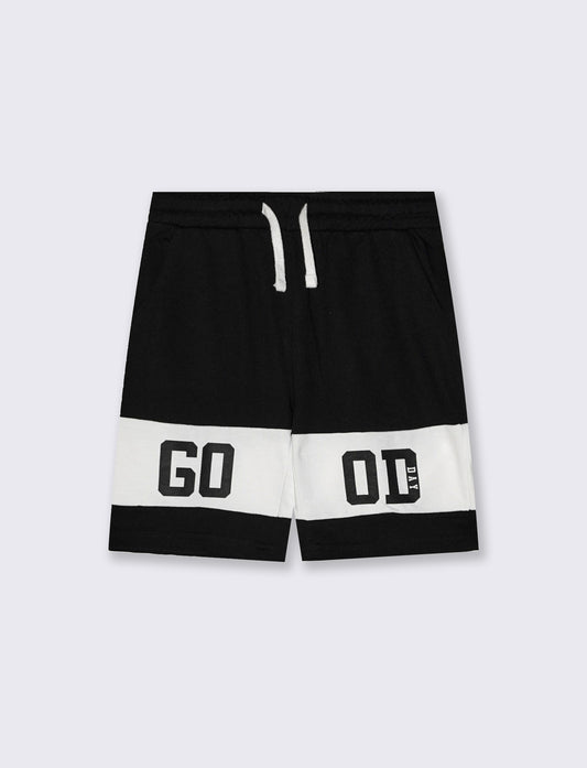 Bermuda sweatshirt with contrasting inserts - Black