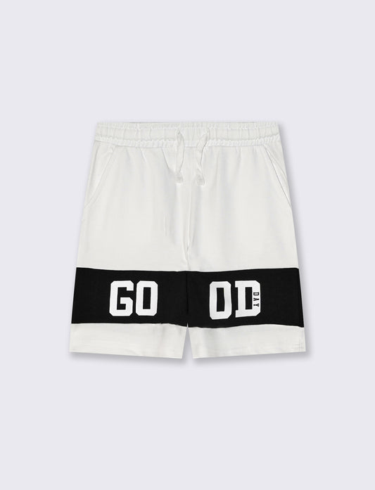 Bermuda sweatshirt with contrasting inserts - White