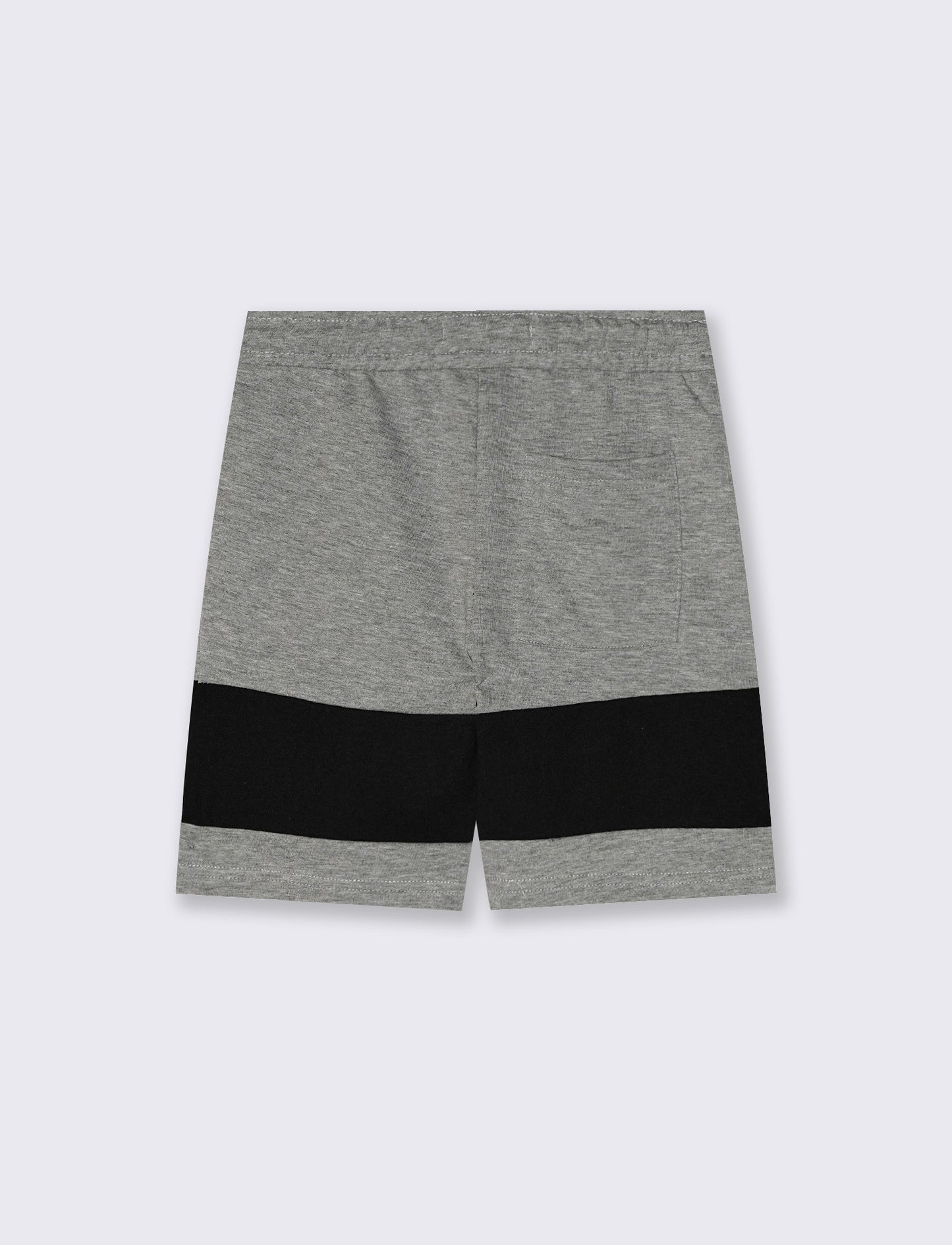Bermuda in felpa con contrasti di tessuto - Grigio mel.