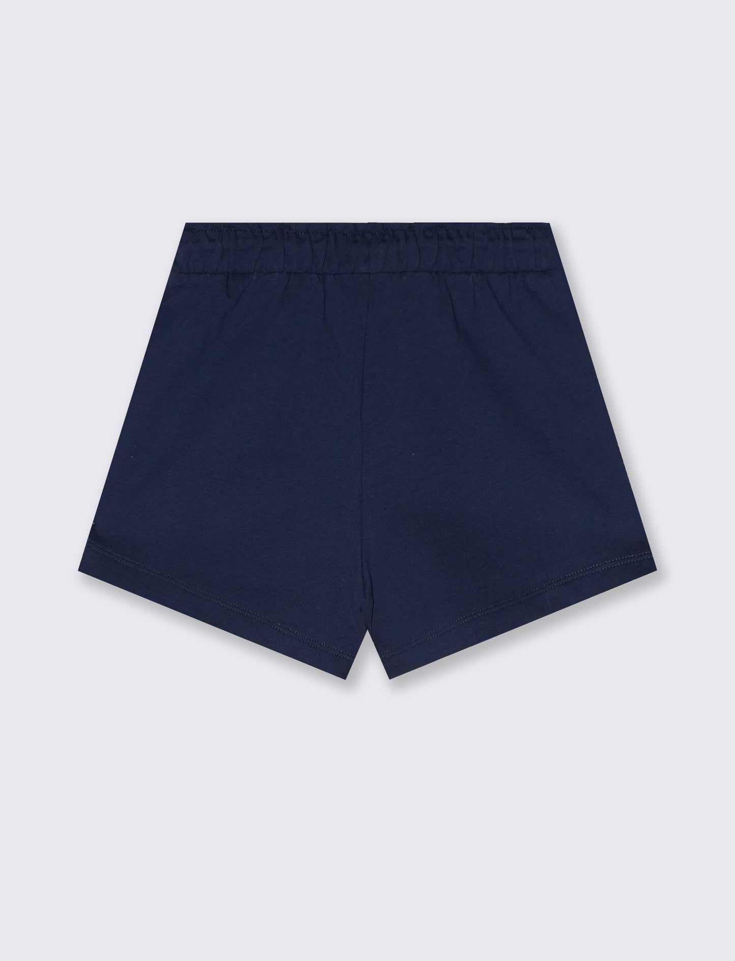 Short in french terry con strass e elastico - Blu