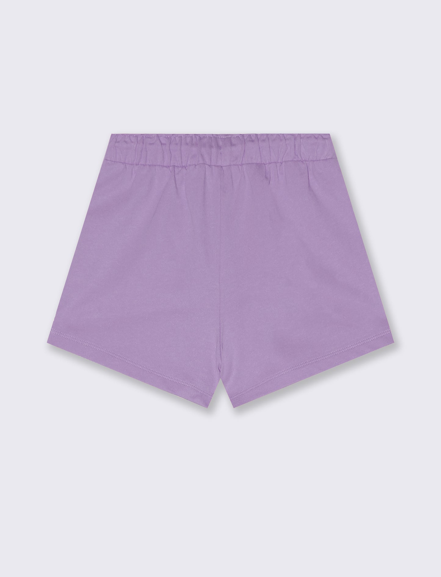 Short in french terry con strass e elastico - Lilla